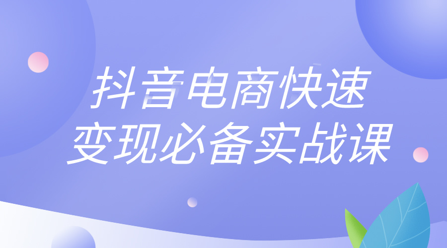 电商与短视频抖音电商快速变现必备实战课