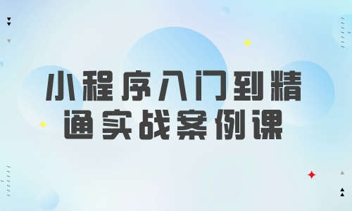 小程序小程序入门到精通实战案例课